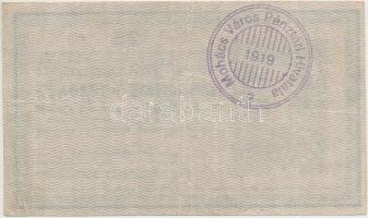 1918. 25K "3113" 3mm hullámos hátlappal, "Mohács Város Pénztári Hivatala 1919" f...
