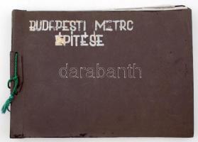 cca 1970 M2 Budapesti metró építésének fotóalbuma cca 50db feliratozott fénykép, cca 12x9cm