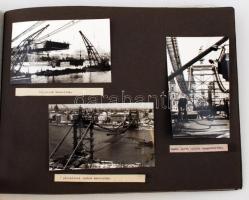 cca 1970 M2 Budapesti metró építésének fotóalbuma cca 50db feliratozott fénykép, cca 12x9cm