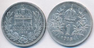 Vegyes: 1915KB 1K Ag "Ferenc József" + Ausztria 1915. 1K Ag "Ferenc József" T:2-