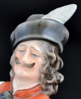 Herendi táncoló juhász, kézzel festett, jelzett (koronás), hibátlan, m: 29 cm