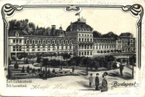 Budapest II. Lukács fürdő, Art Nouveau litho