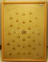 1895 A kassai magy. kir. posta és távírdaigazgatóság tisztikara tabló-fotó keretben 30x38 cm