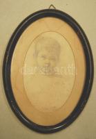 1898 gyermeket ábrázoló grafika ovális keretben