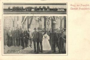 Ferenchalom, Franzfeld; lakodalmi menet, 100 éves ünnepi- és rendezőbizottság / wedding procession, anniversary comittee