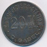 Osztrák-Magyar Monarchia / Deutsch Gabel (Jablonné v Podjestsdí) tiszti hadifogolytábor ~1914-1918. 20K Fe T:2- Austro-Hungarian Monarchy / Deutsch Gabel (Jablonné v Podjestsdí) officer&#039;s POW camp ~1914-1918. 20 Kronen Fe C:VF