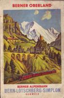 1934 Svájci útikönyv sok színes képpel, térképpel