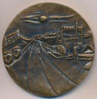 1989. "125 éves az Aszfaltútépítő Vállalat 1864-1989" Br emlékplakett (90mm) T:2