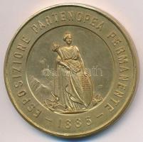 Olaszország 1906. "Nápolyi Kiállítás" aranyozott fém emlékérem "Marbah Bernat Budapes...