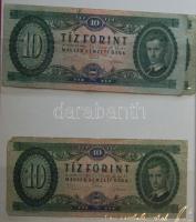 Hagyaték Ft bankjegytétel berakóban: 10Ft 1962(2x), 1969(3x), 1975(2x) 20Ft 1965(1x), 1975(2x) 50Ft ...