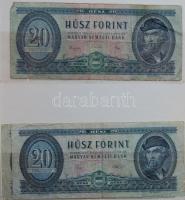 Hagyaték Ft bankjegytétel berakóban: 10Ft 1962(2x), 1969(3x), 1975(2x) 20Ft 1965(1x), 1975(2x) 50Ft ...