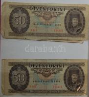 Hagyaték Ft bankjegytétel berakóban: 10Ft 1962(2x), 1969(3x), 1975(2x) 20Ft 1965(1x), 1975(2x) 50Ft ...