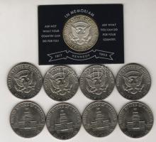 USA 1960-as évek 1/2$ "Kennedy" 9db T:1,2