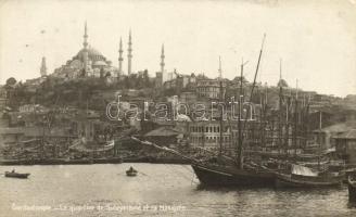 Constantinople, Süleymaniye Mosque, ships, rowboats (EK)