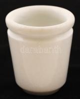 Porcelán tégely jelzés nélkül, 6cm+ 5db különféle régi üvegdugó ebből 4db csiszolt