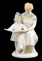 Esti mese, Polonne ZHK orosz porcelán figura, kézzel festett, jelzett, kopásnyomokkal, m: 22,5 cm