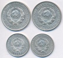 Szovjetunió 1925-1927. 10k Ag (2x) + 1925-1929. 20 Kopeks Ag (2x) T:2 egyik 20k ph-val
Soviet Union...