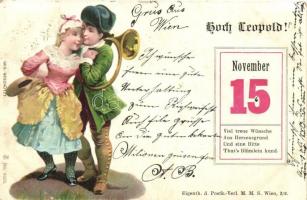 Hoch Leopold! November 15 / Greeting card, postman, No. 6603. litho (r)