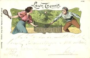 Lawn Tennis, Bruno Bürger & Ottilie No. 925, litho (Rb)