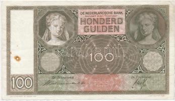 Hollandia 1940. 100G T:III ly.
Netherlands 1940. 100 Gulden C:F hole