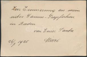 1925 Baden, Ügetőverseny, Atelier-Schiestl műterméből, sarkain törésnyomokkal, hátoldalon németül fe...