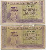 Vegyes: Csehszlovákia 1945. 50K (2x) + Orosz Birodalom 1912-1917. (1909) 5R Szign.: Shipov + 1915. 1...