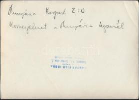 cca 1930-1940 Hungária-Kispest meccs(2:0), Magyar Film Iroda fotó, feliratozott, pecséttel jelzett, ...