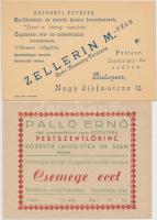 cca 1900-40 Régi, különféle budapesti és vidéki reklámnyomtatványok,vegyes minőségben és méretben, 1...
