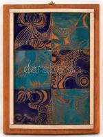 Jelzés nélkül: Jelek. Zománc, réz lemez, keretben, 29×19 cm