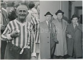 Sportolók és sportvezetők, közte Laky Károly vízilabda mesteredző csapatával, 7 db, 13x18 cm