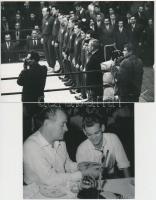 Sportolók és sportvezetők, közte Laky Károly vízilabda mesteredző csapatával, 7 db, 13x18 cm