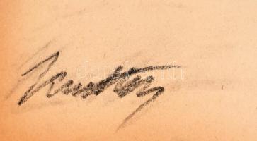 Kmetty jelzéssel: Tanulmány rajz (férfi akt). Szén, papír, 60×40 cm