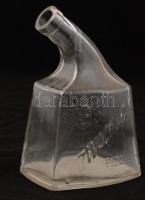 Zwack feliratú üveg kiöntő, belső repedéssel, m: 18,5 cm