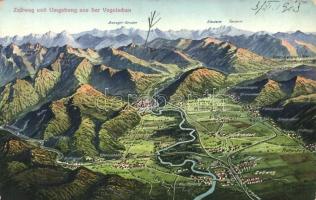 14 db RÉGI vegyes közép-európai városképes képeslap, 1 db leporelló képeslap, vegyes minőség / 14 ol...