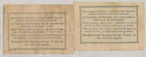 1849. 15kr + 30kr "Kossuth bankó" T:III-,IV egyik vágott