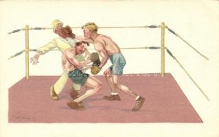 Box match, humour, B.K.W.I. 278-4, s: Schönpflug (EK)