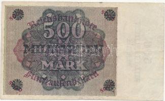 Német Birodalom 1923. 5000M "500 Milliárd Márka" felülbélyegzéssel T:III
German Empire 19...