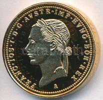 DN "Osztrák-Magyar Monarchia pénzei utánveretben - 1898. 1 Dukát" aranyozott Cu-Ni emlékér...