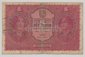 Csehszlovákia 1919. 5K T:III- Czechoslovakia 1919. 5 Korun C:VG