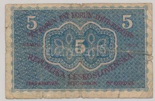 Csehszlovákia 1919. 5K T:III-
Czechoslovakia 1919. 5 Korun C:VG