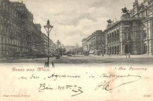 1899 Vienna, Wien I. Opernring, trams (Rb)