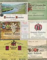 Mosel- Saar- Ruwer borcímkék, különböző méretben és minőségben, 25db