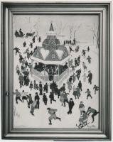 Pólya Tibor és Sziklai Lajos festményéről készült fotók, 2 db, 23x18 cm