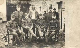 Magyar katonák csoportképe, Rivarotta 1918 / Hungarian soldiers, group photo (EK)