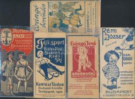 11 db különféle régi magyar számolócédula: gyermekruházat, téli sport szaküzlet, bőröndös, stb., köz...