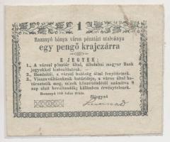 Rozsnyó 1849. 1kr lezárt fóliában T:III