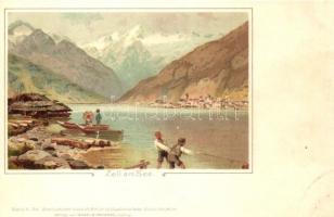 Zell am See, Wezel & Naumann Serie II. 24. litho (wet damage)