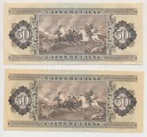 1986. 50Ft (2x) egyik nyomdai papírránccal T:I,III