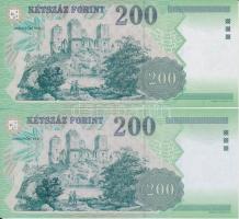 1998. 200Ft (2x) egyugrású sorszámokkal T:I- sarokhajlás