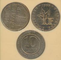 Franciaország 1987. 10Fr (2xklf) + 1988. 10Fr plasztiktokban T:2 France 1987. 10 Francs (2xdiff) + 1988. 10 Francs in plastic case C:XF